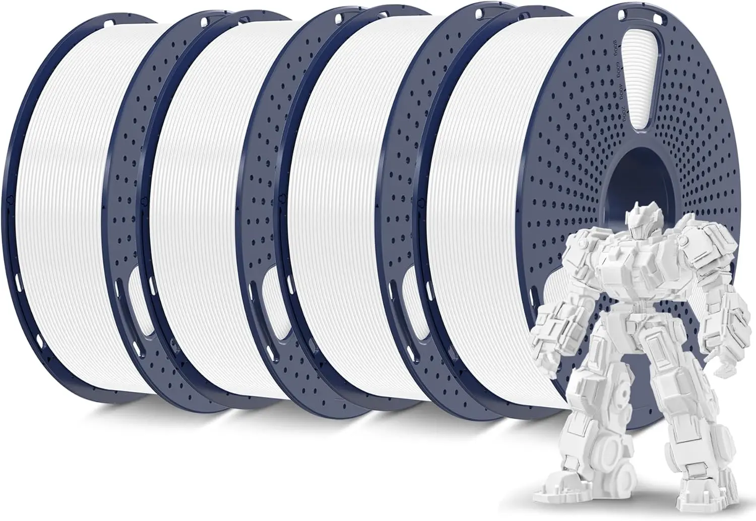 

Филамент PLA Plus для 3D-принтеров, 4 кг, диаметр 1,75 мм, белый цвет, 4 упаковки для FDM-принтеров