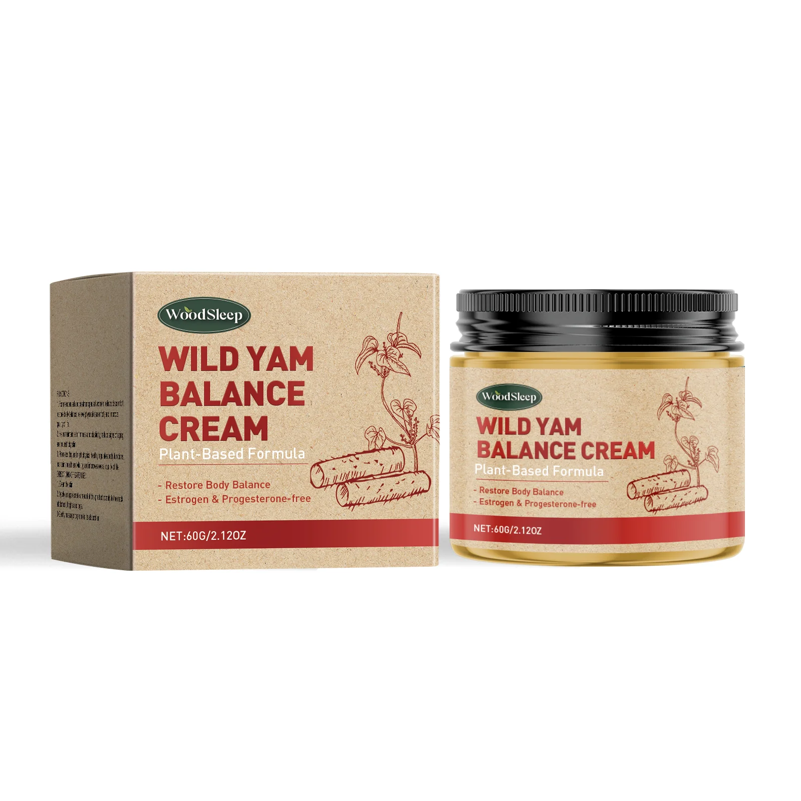 

WoodSleep Multifunctional Wild Yam Cream Moisturizes Soothes Balances And Moisturizes The Skin 2pcs