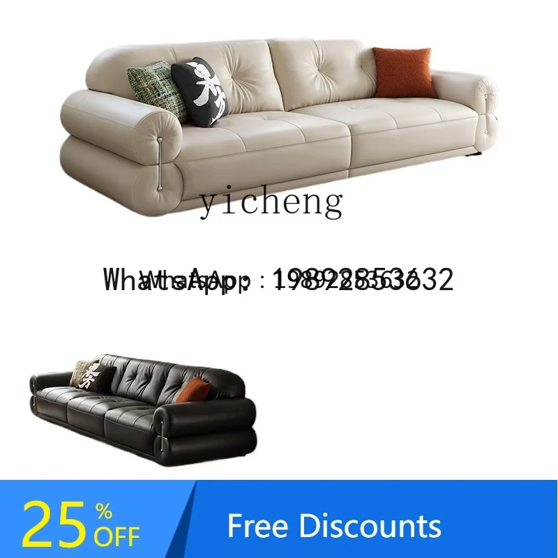 BB 2024 new black leather sofa living room antique straight row furniture forest