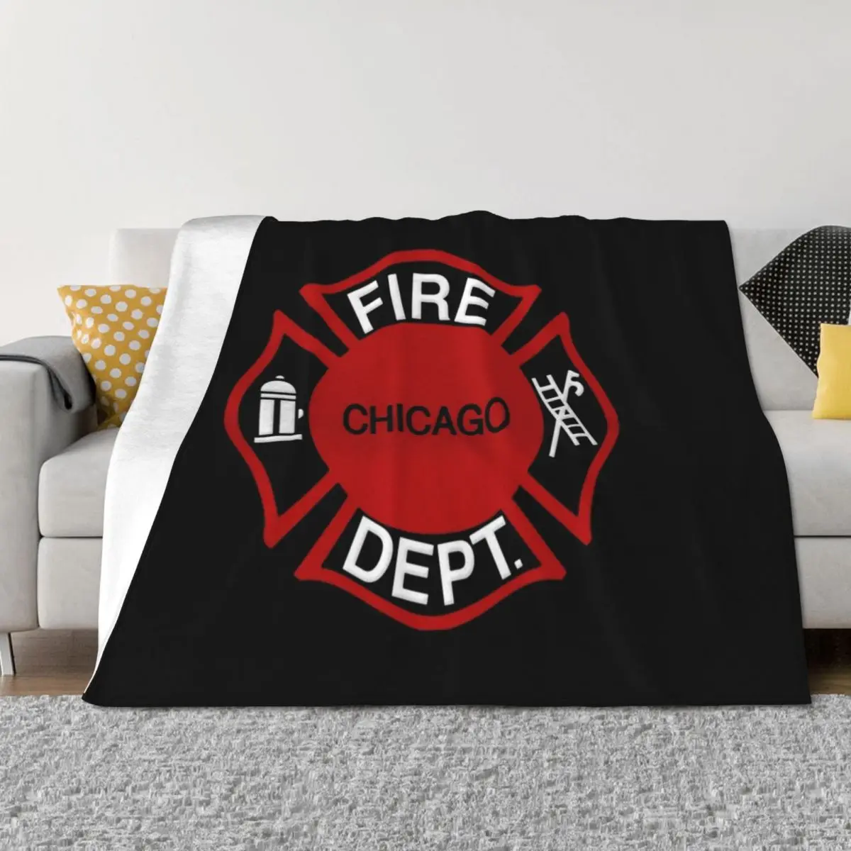 بطانية رمي قسم إطفاء شيكاغو من CFD، لحاف ثقيل، زينة عيد الميلاد، بطانيات لحاف أريكة #2