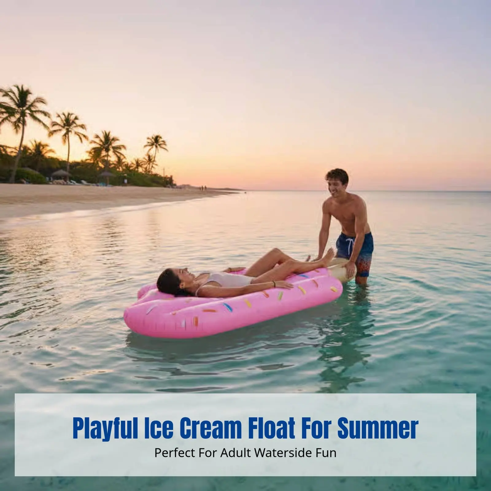 

Ice Cream Popsicle Pool Float Adult Inflatable Water Lounger Summer Mattress Pool Party Bright PVC