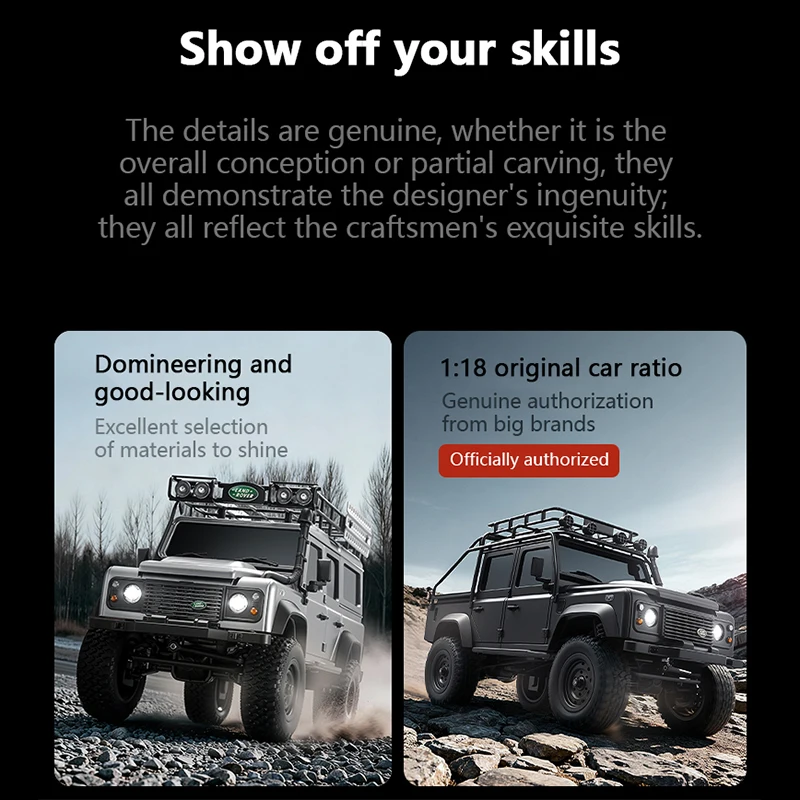 MN111C RC Car Four-Wheel Drive Off-Road Vehicle Rock Crawler 1/18 Remote Control Car With LED RTR Kit Boys' Toy Gift