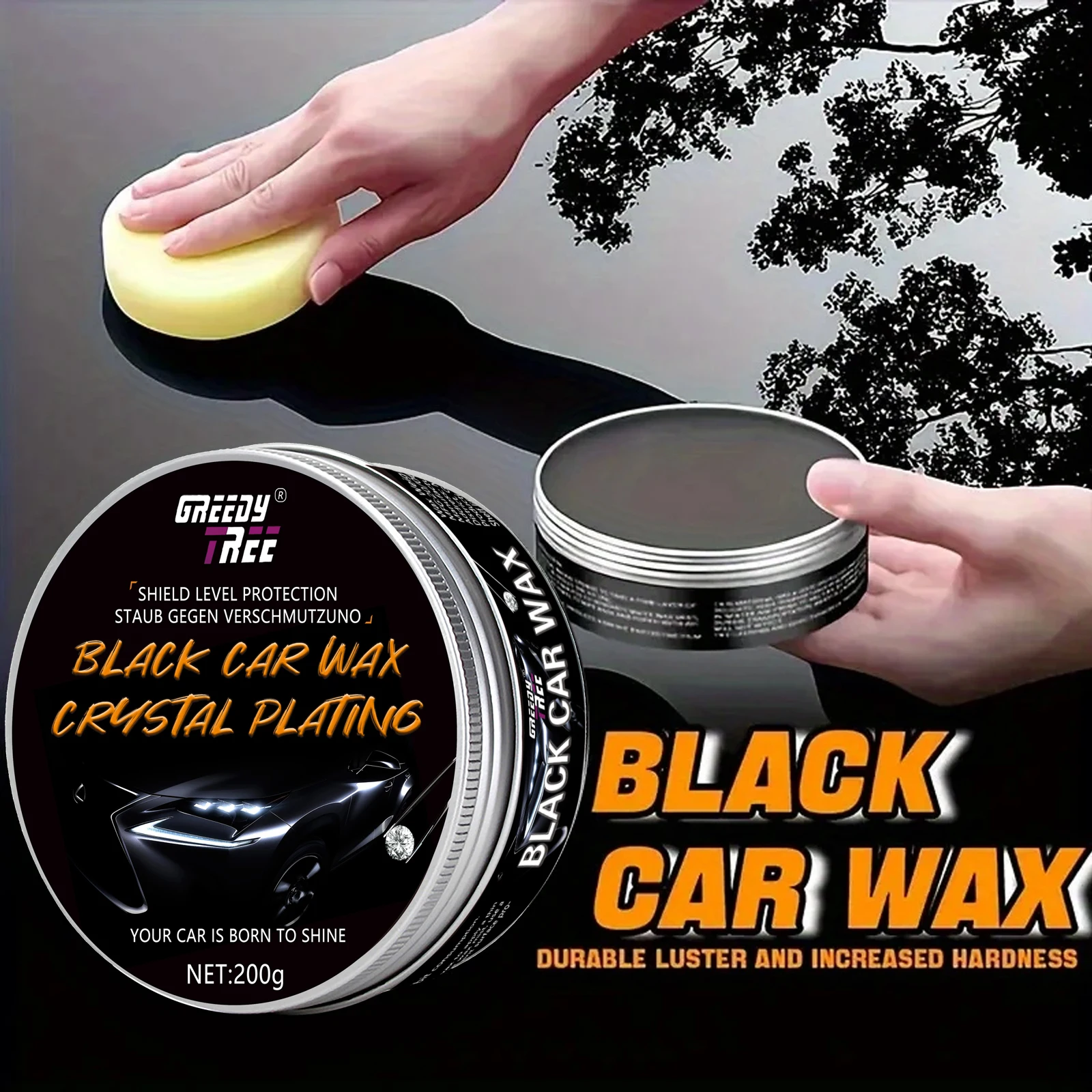 Black Car Special Wax Easy-to-Apply Ceramic Paint Protection Coating Scratch-Resistant UV Protection for Paint Durable Protectiv