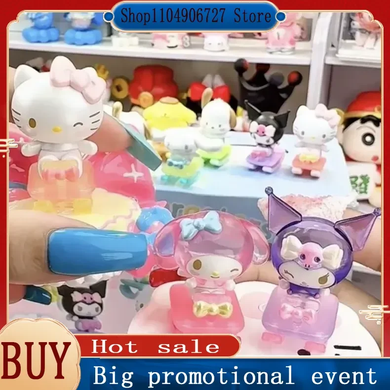 

Hello Kitty Childhood Shake Fun Bean Blind Box Hello Kitty Kuromi Cinnamoroll My Melody Desktop Ornament Gift For Anime Fans