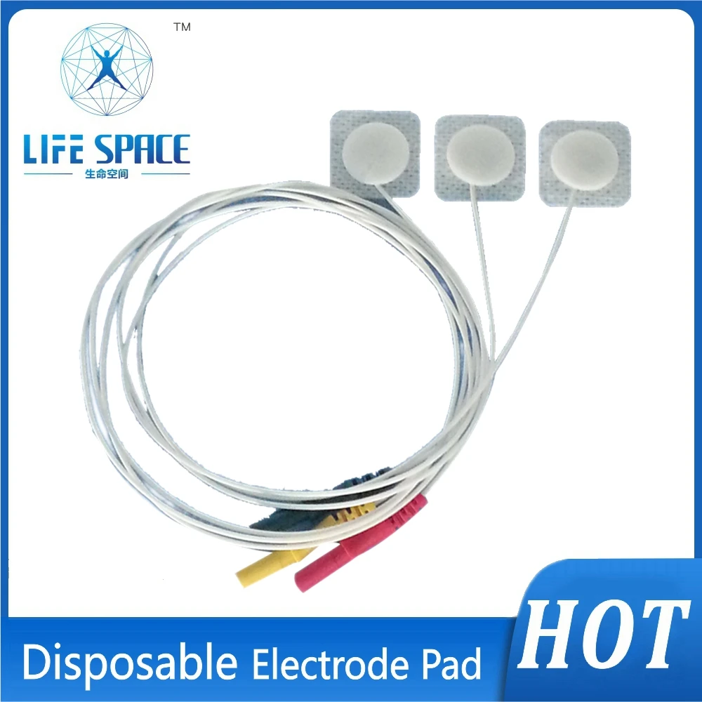 ECG EKG Electrode Patch Pads with lead wires paediatric/neonates Non-woven for ecg monitor ekg machine Electrocardiograph