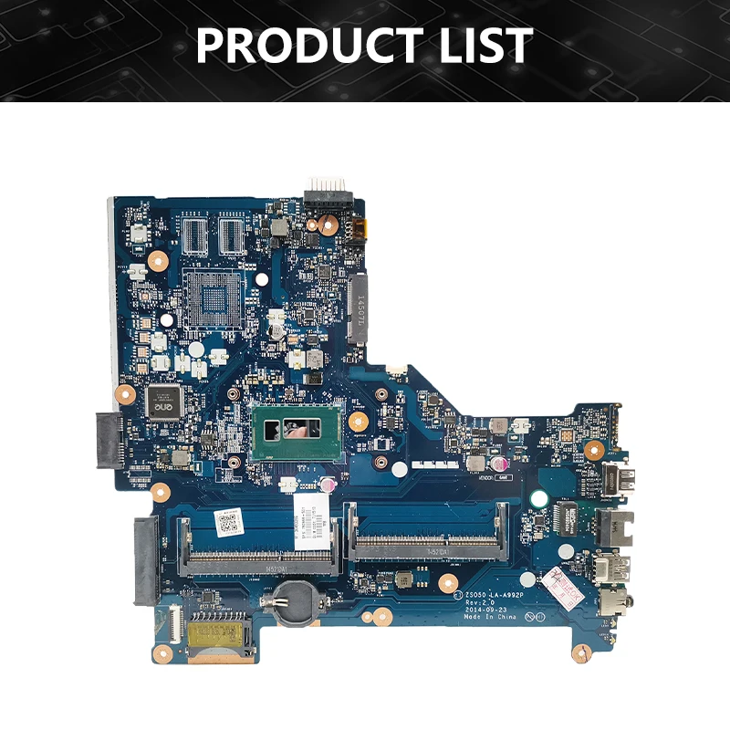 For HP Pavilion 15-R 250 G3 Laptop Motherboard With I3 I5 4th Gen CPU ZS050 LA-A992P 760781-501 760968-001 790668-501