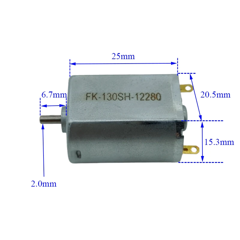 FK-130SH-12280 Micro 130 Motor DC 6V 7.4V 9V 12V 11500RPM High Speed Carbon Brush Mini 20mm Electric Motor DIY Hobby Toy Model
