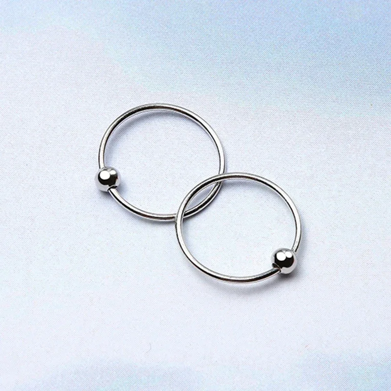 AngLang-Boucles d'oreilles à tige en argent regardé 925 pour femmes et filles, créoles d'oreille minimalistes, perle ronde, cadeau de joaillerie fine, YEA395, 3 TANRound