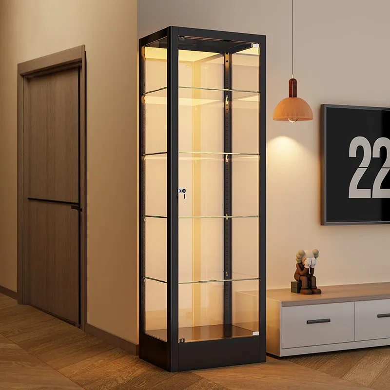 

Figure glass display cabinet Lego model display rack with lock Tempered shelf Pain cabinet Household dust display wine cabinet