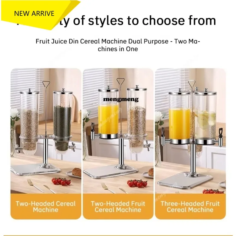 Restaurants And Hotels 3.5L Triple Cereal Food Dispenser Stainless Steel Drink Dispenser Cereal Holder For Party