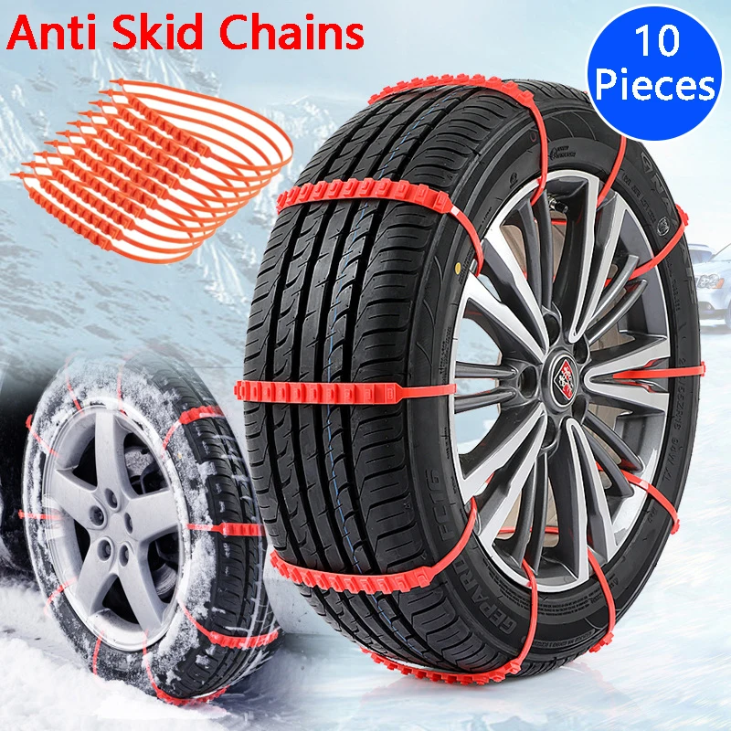 

10/20pcs Car Universal Anti Slip Snow Chains Nylon for SUV Car Truck Snow Mud Wheel Tyre Tire Cable Ties Car Snow Chains