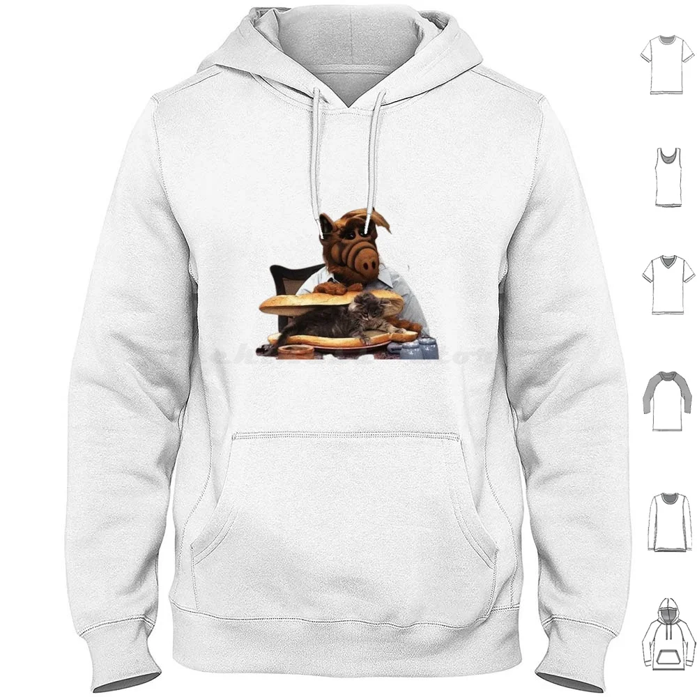 Alf Cat Sandwich Hoodies Long Sleeve Alf Cat Sandwich Alf Gets Lucky
