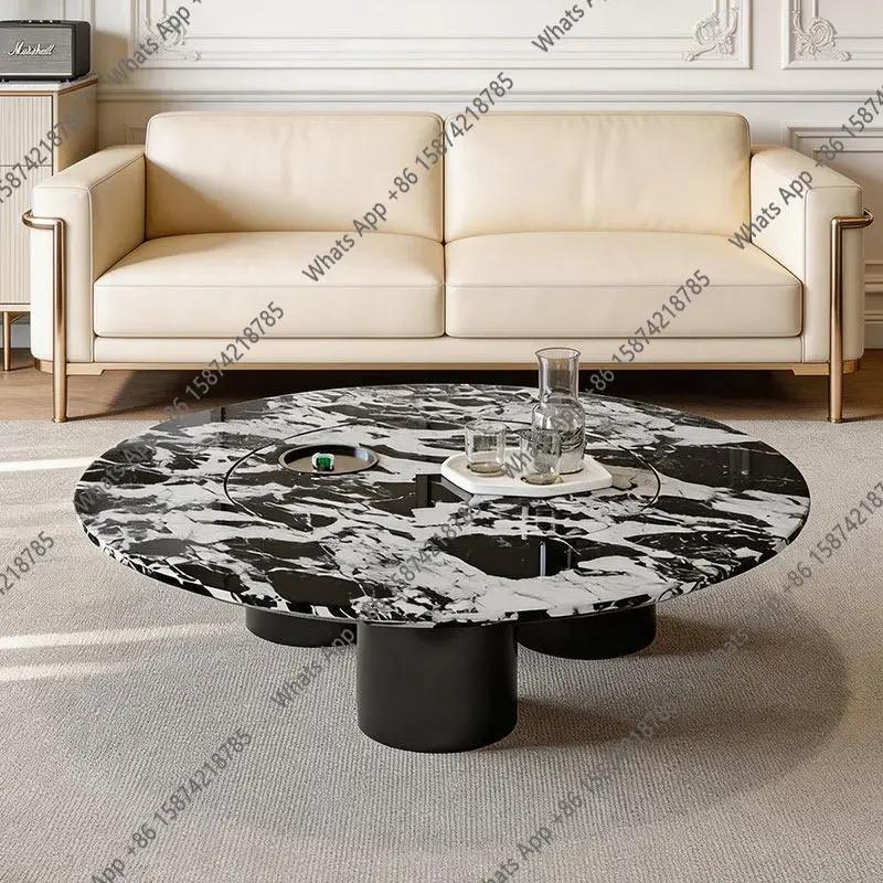 

X25 Italian Minimalist High-end Sense Light Luxury Modern Simple Living Room Household Marble Large Round Coffee Table