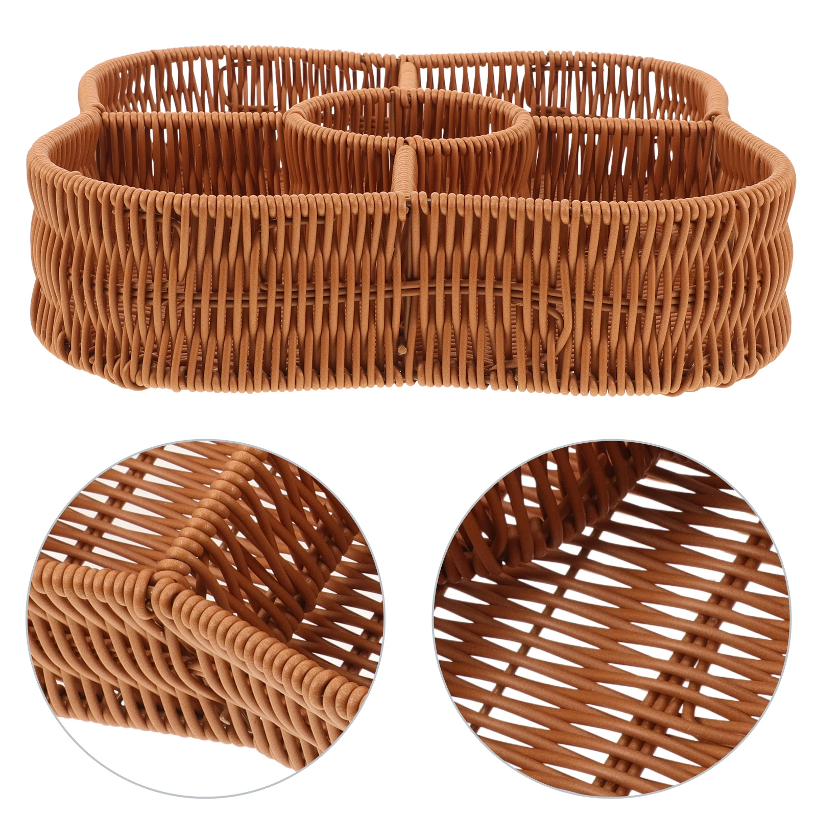 

Rattan Fruit Nut Storage Basket Woven Tray Decorative Bins Light Brown Kitchen Utensil Bread Box Home Decor Storage Solution
