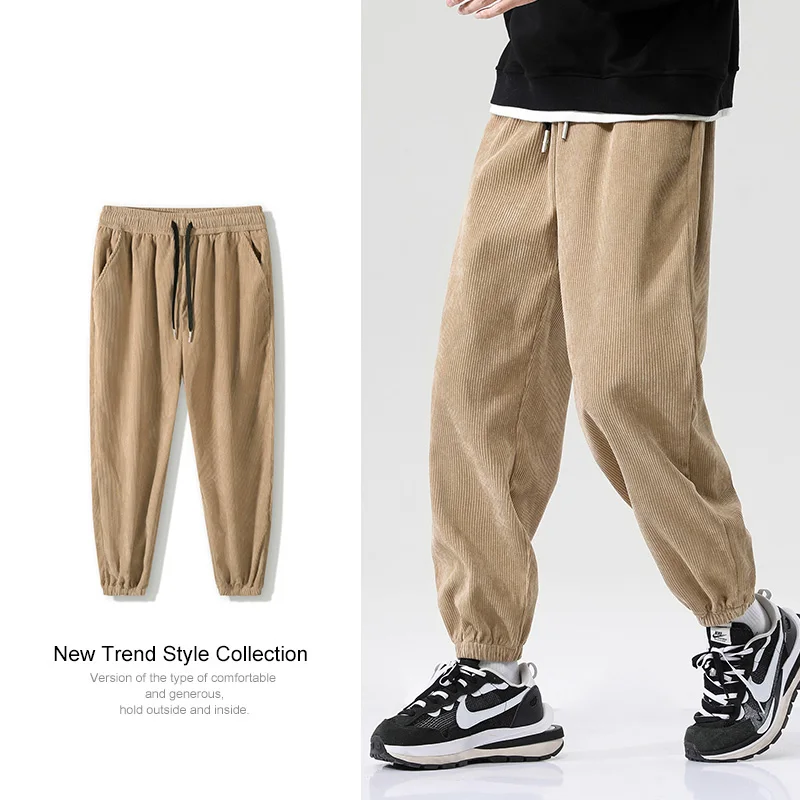 New Corduroy Spring And Autumn Youth Student Casual Pants Men\'S Korean Version Fashion Trend Handsome Straight Trousers