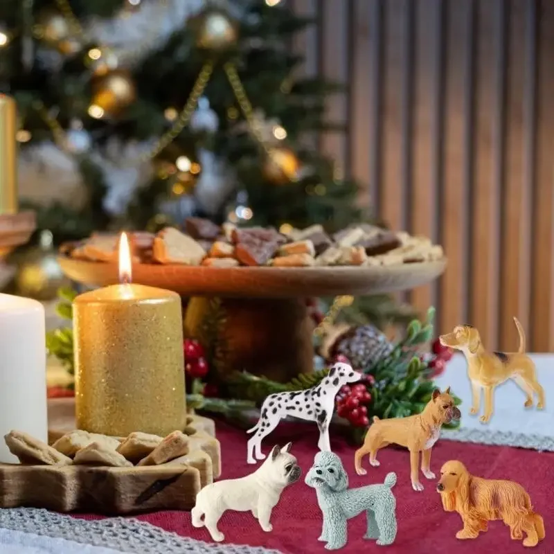 Realistische Hund Statische Modell Hohl Figur Spielzeug Tier Figur Statue Hunde Figur Set Kinder Sammeln Spielzeug Kuchen