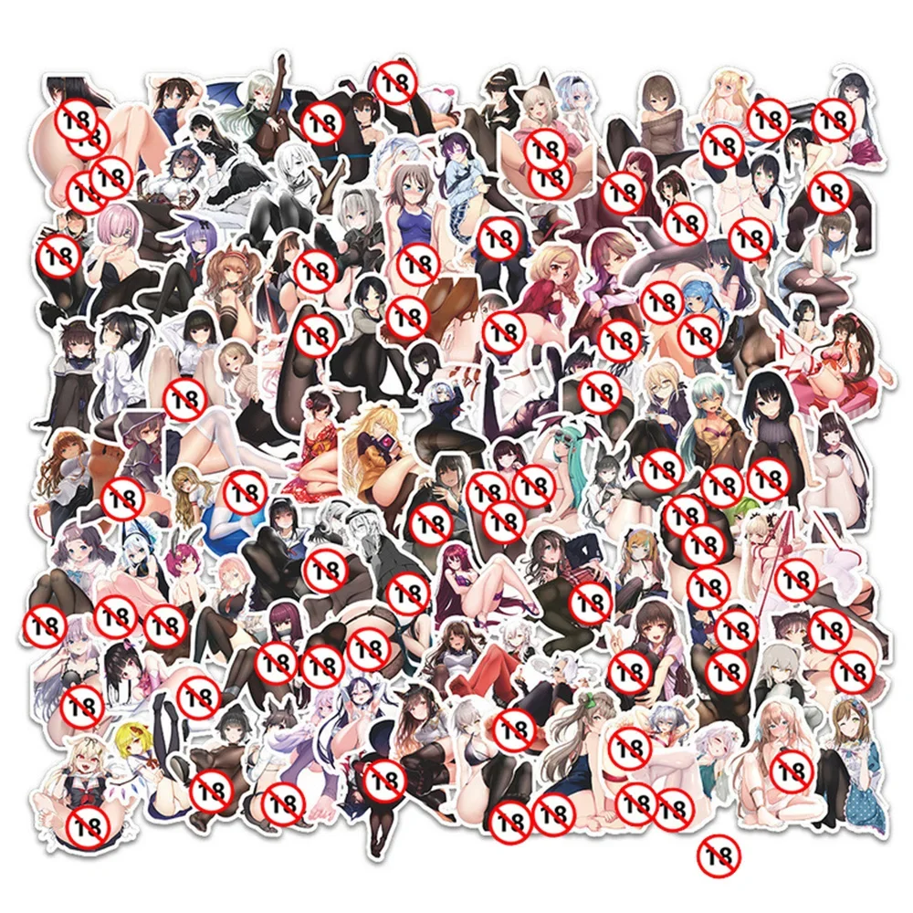 100PCS Hentai Waifu สติกเกอร์สาวเซ็กซี่สาวอะนิเมะสติกเกอร์สําหรับผู้ใหญ่กันน้ําสําหรับขวดน้ําแล็ปท็อปสเก็ตบอร์ด