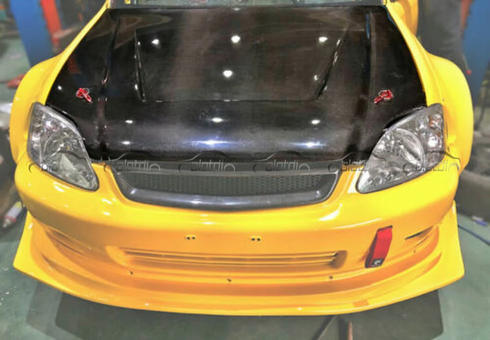 غطاء محرك غطاء محرك السيارة من الكربون لهوندا سيفيك EG EK 6TH Type R Si 1996+