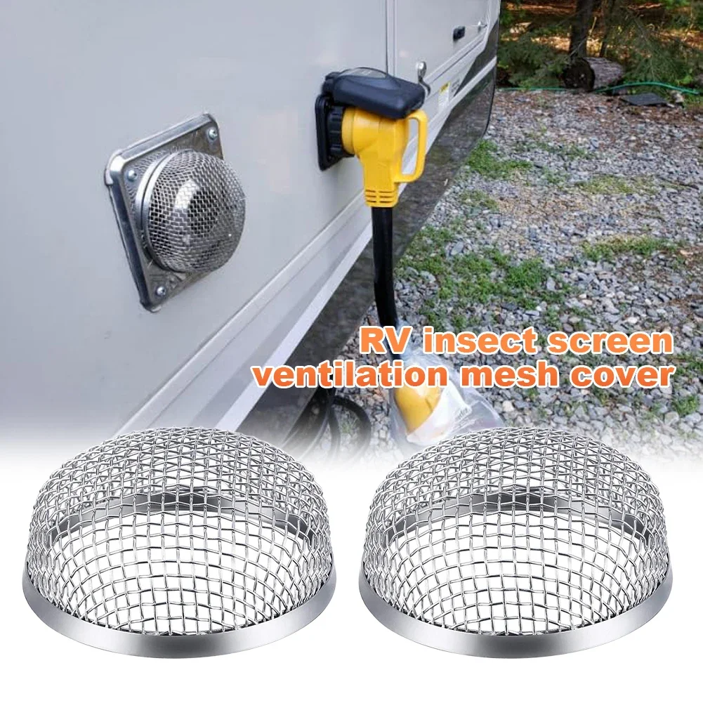 Aço inoxidável RV Flying Insect Screen, Fornalha Vent Cover, Malha Com Ferramentas, Rede de Ventilação, Camping, Acessórios Caravana, 2 Pcs