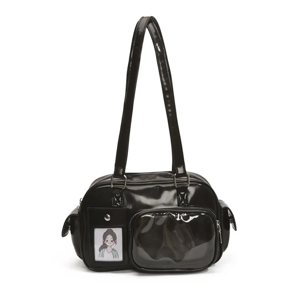 

Casual Adjustable Strap JK Shoulder Bag DIY Anime Badge Harajuku Ita Bag Big Capacity PU Commuting Bag Daily