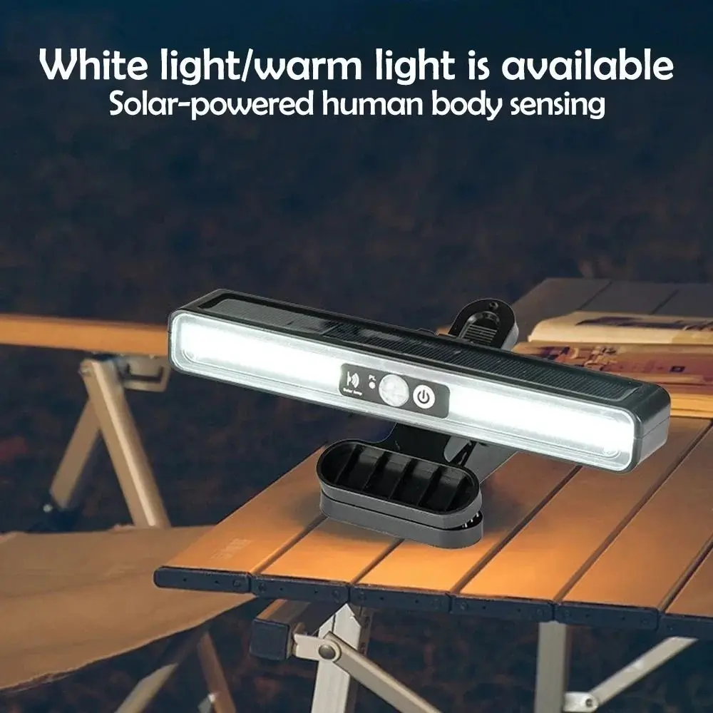 

3 Light Modes Solar Clip Light Super Bright White Light/Warm Light Outdoor Courtyard Lamp Waterproof Human Body Sensing