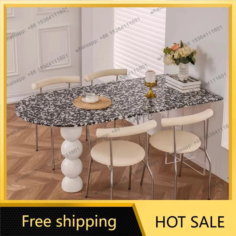 zj.Designer Garden Dining Table Center Coffee Nordic High Hallway Wall Dining Table Chairs Small Restaurant Mesa Salon Furniture
