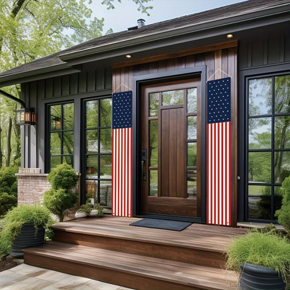 لافتة العلم الأمريكي من VIKAMA، يوم الاستقلال، يوم المحاربين القدامى، علم معلق للديكور الوطني في الهواء الطلق