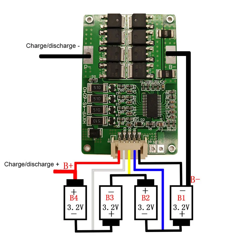 Trasporto shipping4S12.8V32650LithiumIronPhosphate BatteryProtectionBoardwithBalanceOverchargeandOverdischarge18ALifepo4BatteryModule