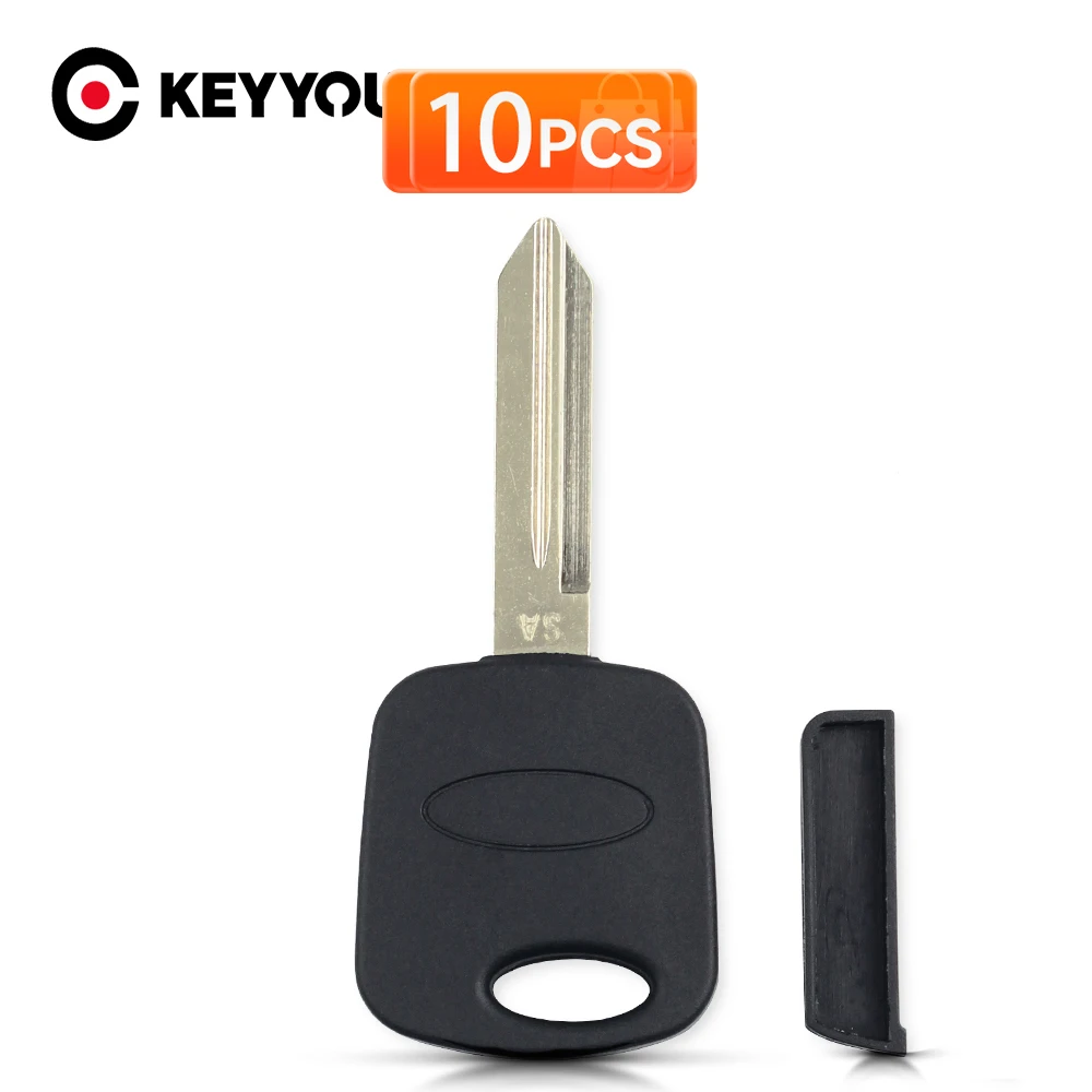 

KEYYOU 10 шт. чип-транспондер, корпус автомобильного ключа для Ford Escape Kuga Maverick Focus Mondeo Mustang, чехол для брелока FO38 без логотипа