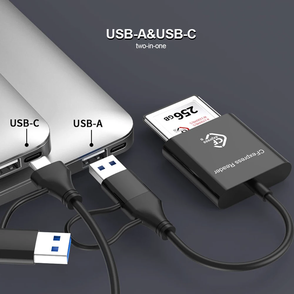 CFexpress نوع B قارئ بطاقات 10Gbps USB3.2 Gen2 محول المحمولة نوع A-C CF Express B قارئ بطاقات لنظام التشغيل Windows XP MAC OS ل SLR