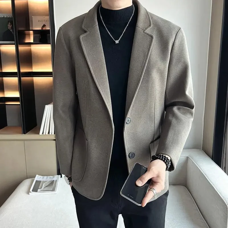 เสื้อSlim Fitอินเทรนด์2024 Thin Original Vintageเสื้อสูทผู้ชายแฟชั่นLuxury Designerคุณภาพสูงใหม่ชายTweed Blazer