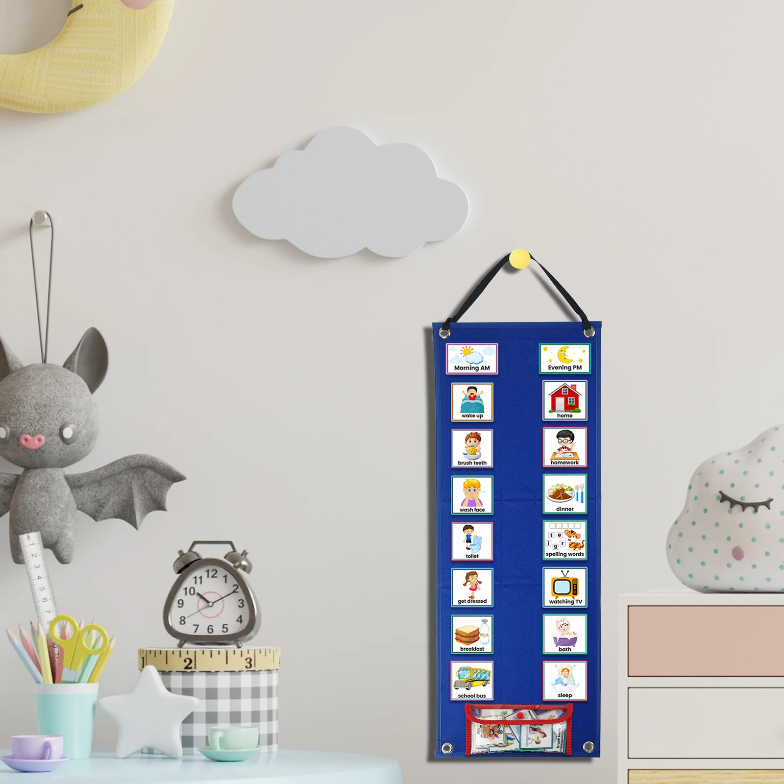 Calendario del programma visivo per bambini con 72 pezzi di carte di Routine Dot per la scuola Home Chore Chart materiali per l'apprendimento bambini di 4 anni