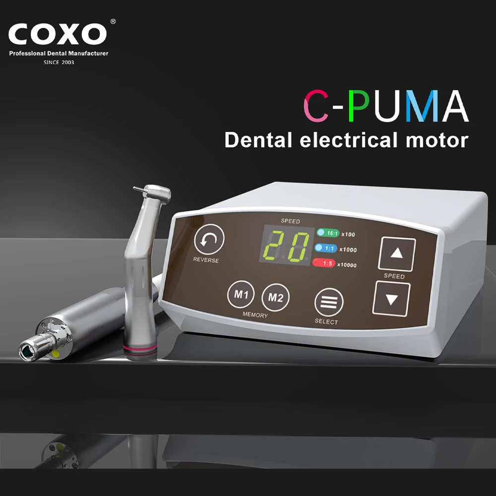

COXO C-PUMA Dental Brushless electrical motors with LED, speed: 2000-40,000 rpm, paired with 1:5 handpiece