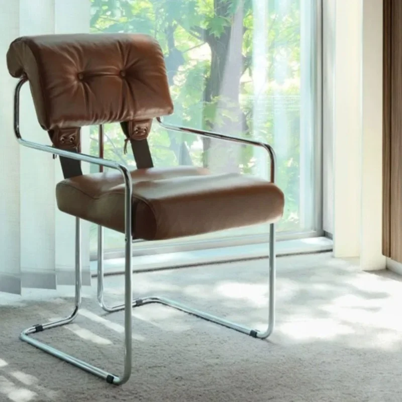 Italian light luxury leather soft bag chair