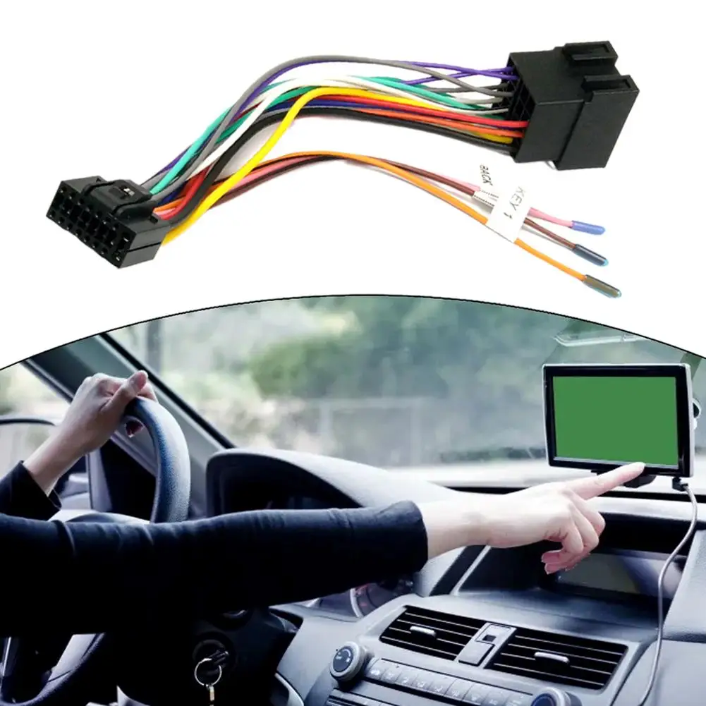 

Car Stereo Radio 16 Pin To ISO Cable Adapter Male Plug Connector To Universal Navigation Wiring Adapter Female Cable GPS P6O0