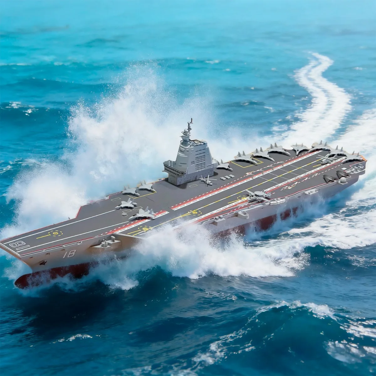 

Радиоуправляемый корабль 1/700, 43 см, имитация авианосца Фуцзянь, модель корабля с высокой детализацией, игрушка, модель военного корабля