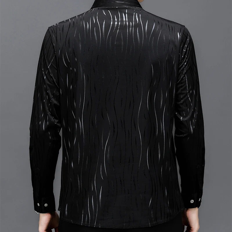 Men\'s Spring and Autumn New Ice Silk Casual Comfort Versatile Long Sleeve Men Clothing