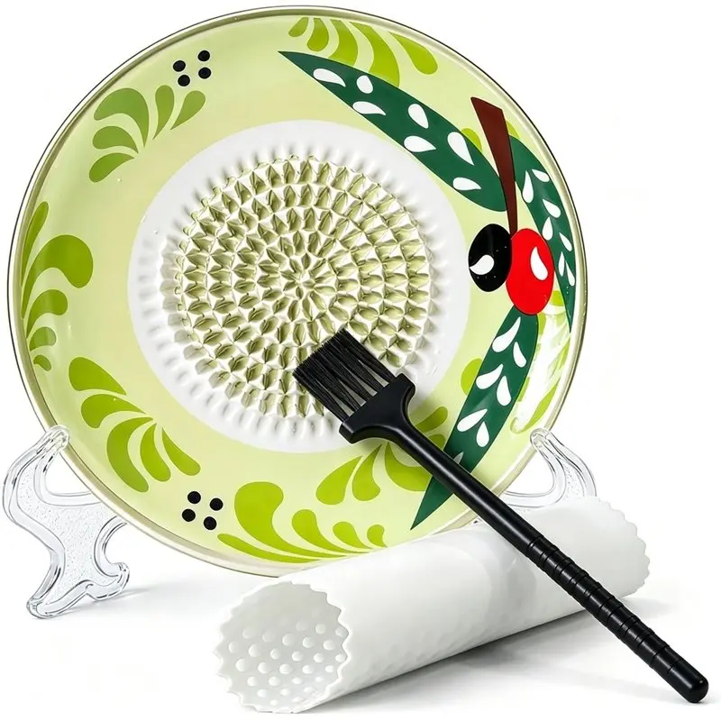 ABMR-Garlic Grater Plate 4-Pc Set Handcrafted , 4.72