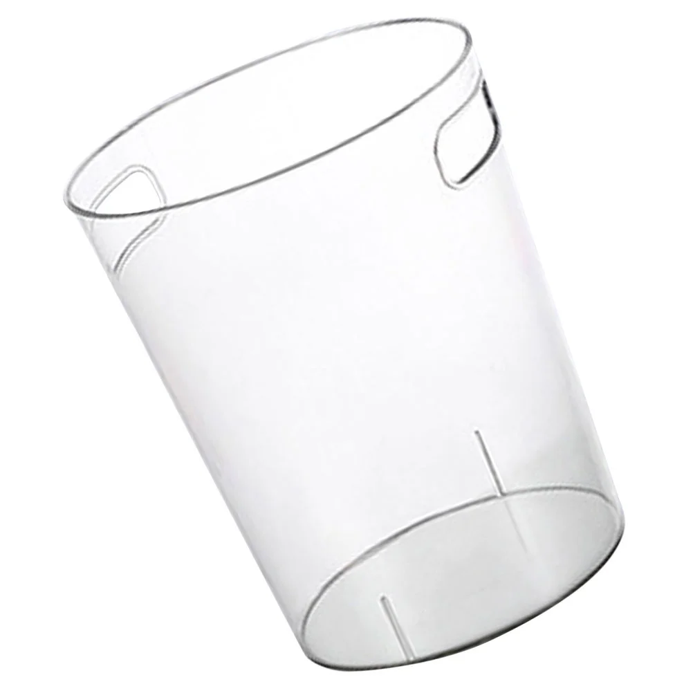 

1PCS PET Transparent Handle Design Large Capacity Creative Waste Bucket Household Transparent Rubbish Bin Office Trash for Home
