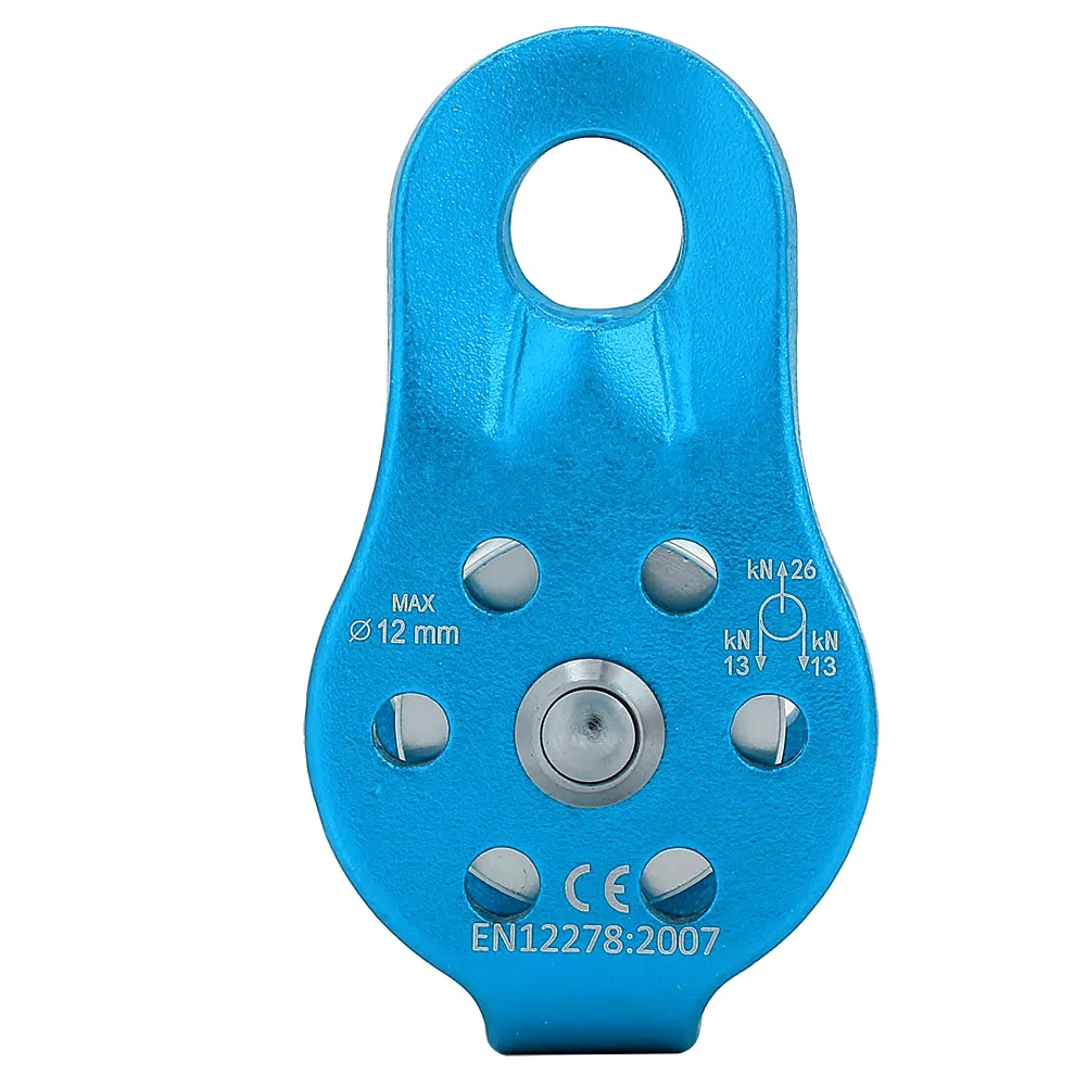 26kn Aluminium Heavy Duty Enkele Wartel Touw Katrolblok Voor 12Mm Touwklimpoelie Katrol Katrol Wiel Enkele Wartel Katrol
