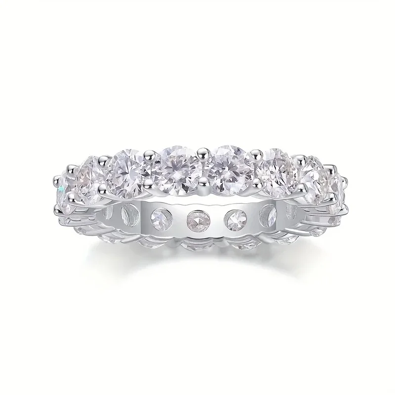 

S925 sterling silver ring with moissanite, suitable for men and women, trendy European and American style, perfect as a festival