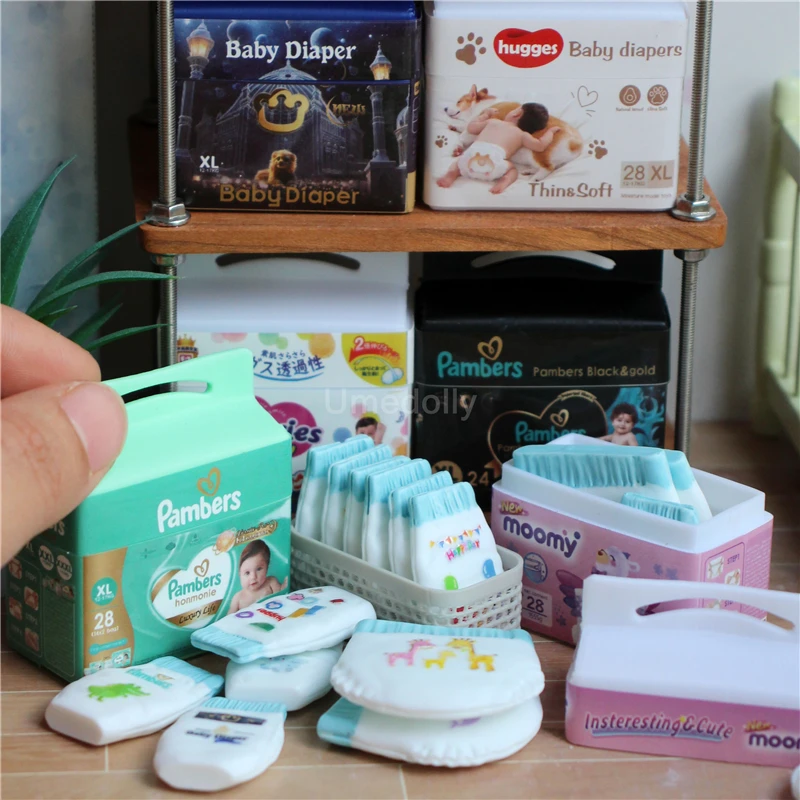 Modello di pannolino per casa delle bambole in miniatura in scala 1:6 per giocattolo accessori per bambole Blyth OB11