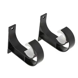 2 Curtain Rod Holder Suitable for 28mm Diameter Curtain Poles - Black