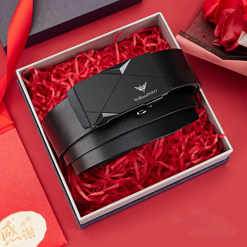 Ceinture en cuir haut de gamme pour hommes, ceinture à boucle automatique haut de gamme pour hommes, ceinture décontractée à la mode pour hommes