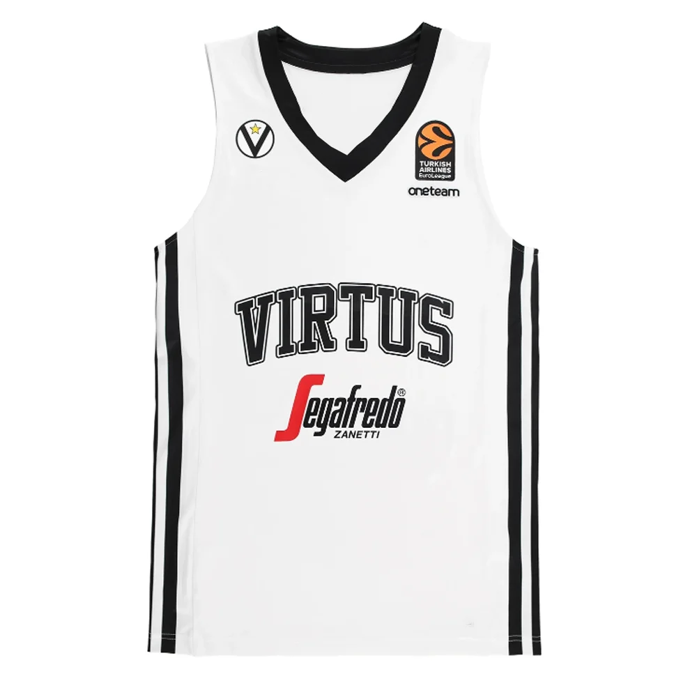 Nueva llegada 24_25 Virtus Bolonia Blanco Euroleague Inicio Camisetas de baloncesto Impresión 3d Camisetas deportivas Chalecos Chalecos de adiestramiento al aire libre