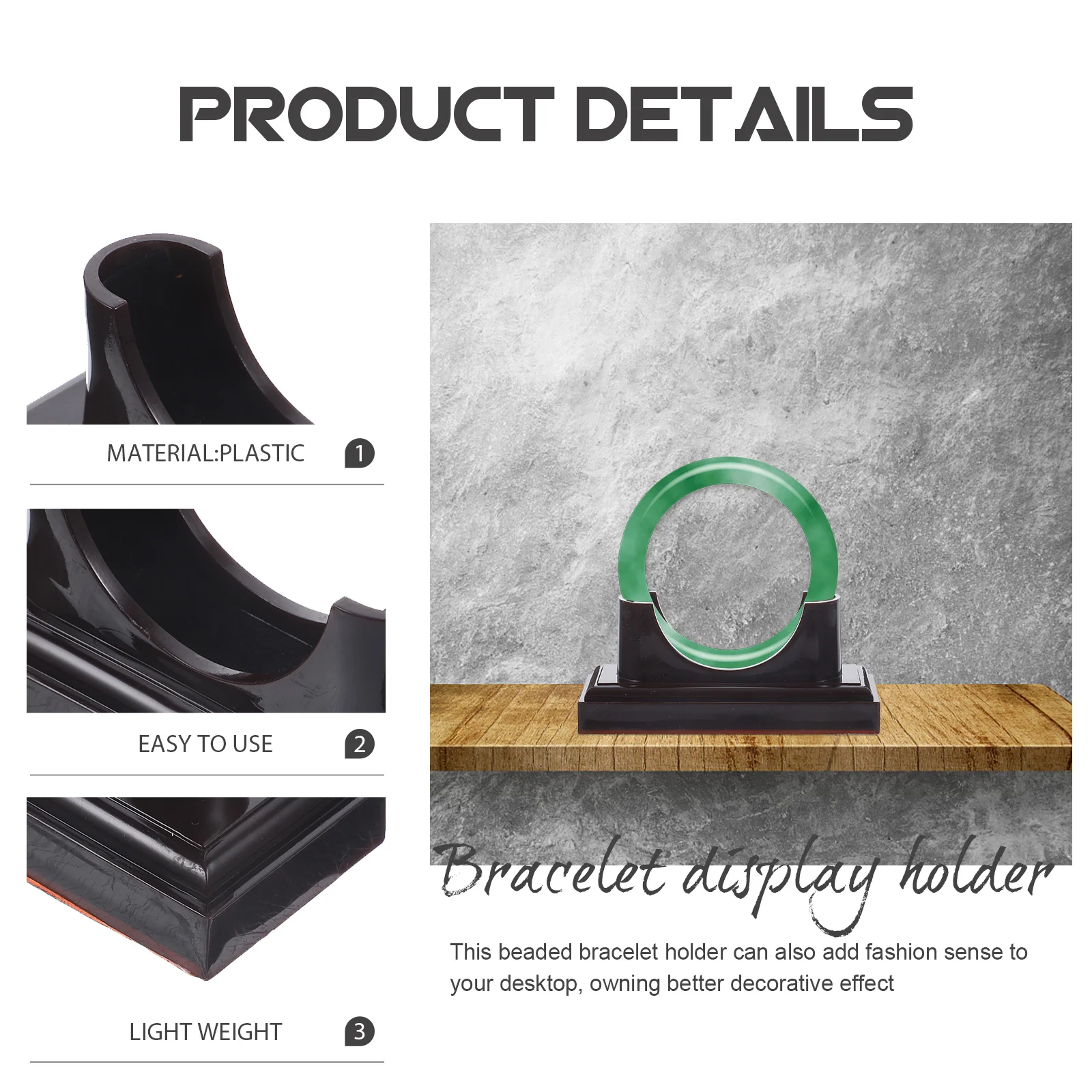 

4Pcs Bracelet Display Holder Plastic Jewelry Storage Stand Decorative Bangle Holder for Desktop Bracelet Display