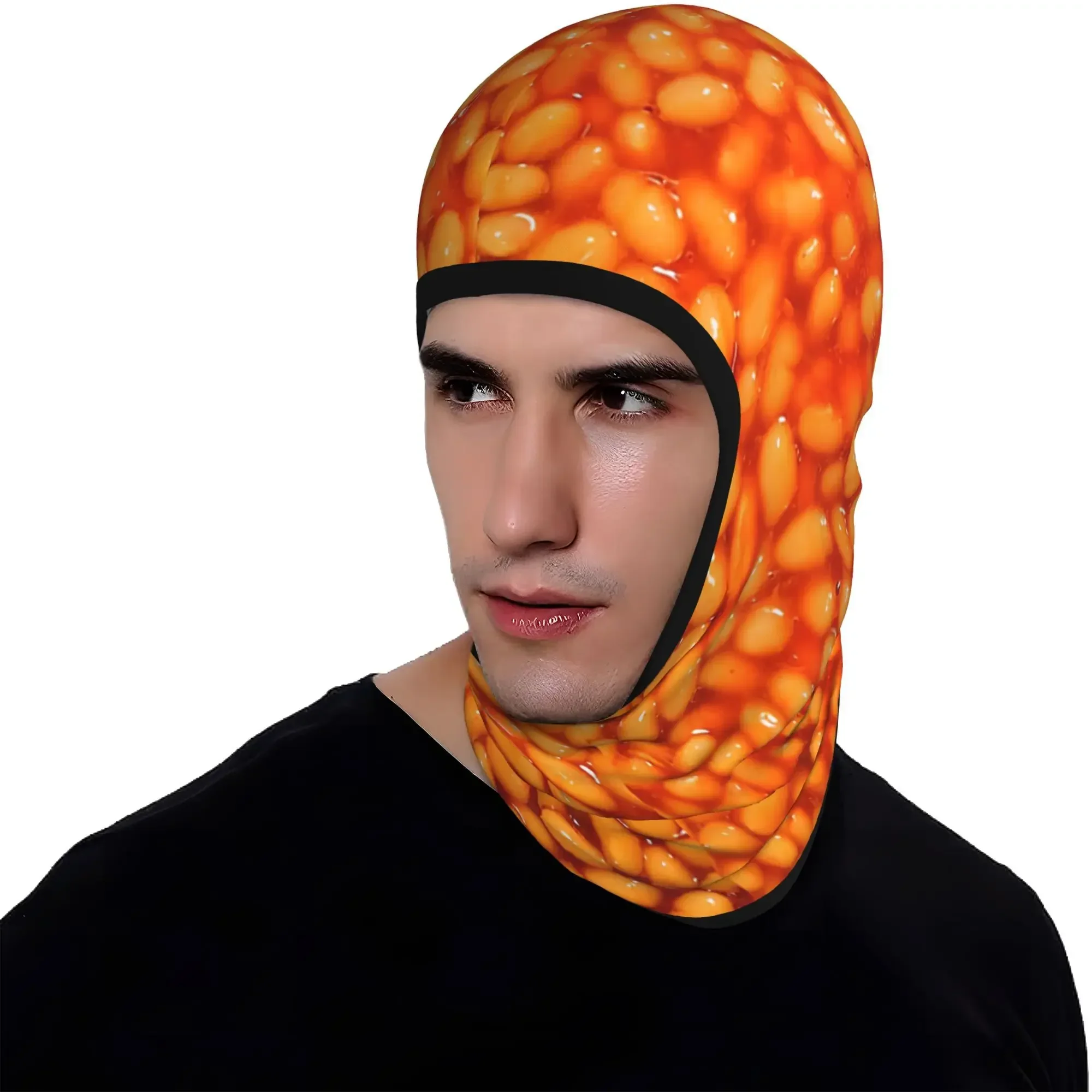 Custom 1pc of Baked Beans Balaclava Neck Gaiter That Is Breathable, Wind-Resistant, And Dust-Proof, Ideal for Activities