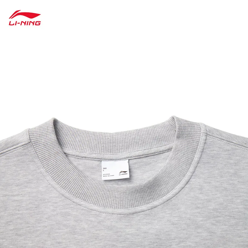 LI-NING Men's sports trend series เสื้อนุ่มสบายแขนยาวรอบคอ pullover hoodies AWDV567