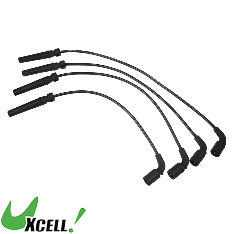 UXCELL 4pcs Spark Plug Wire Ignition Coil Cable No.96497773 for Chevrolet Aveo5 L4 1.6L 2006-2008 Petrol Auto Replacement