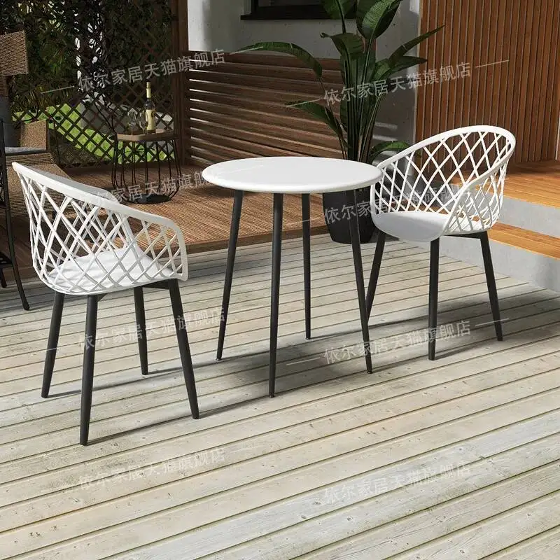 

Back Rattan Garden Chair Home Dining Chair Office Wrought Iron Patio Table Balcony Salon De Jardin Garden Furniture Sets WK50HY